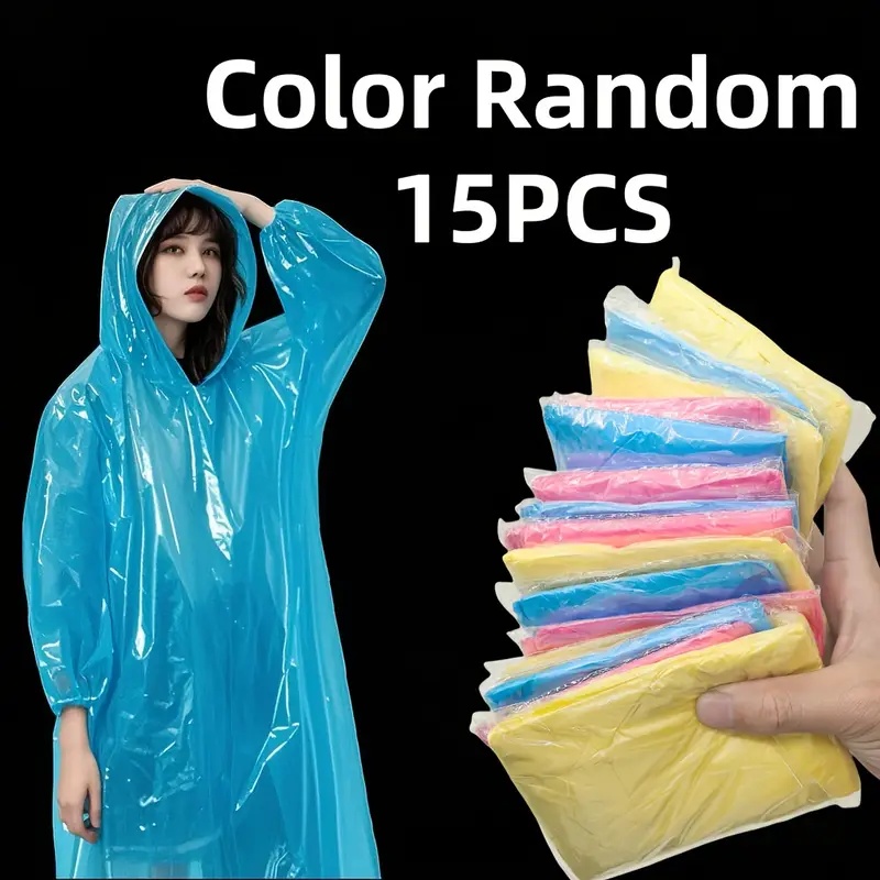 Cycling Gear Material - Poncho de pluie transparent jetable de
