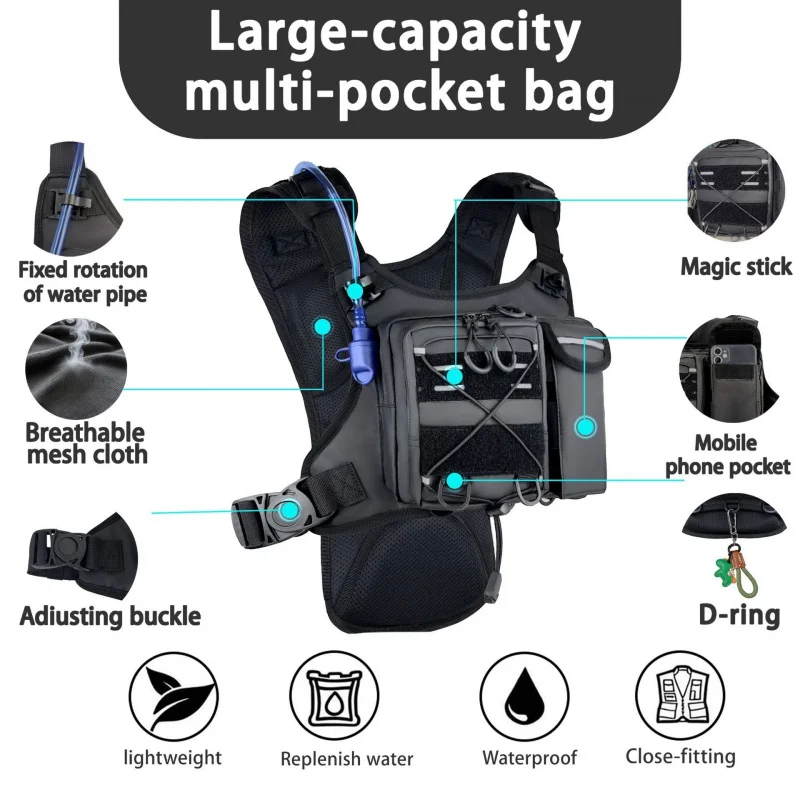 Cycling Gear Vest - ​ Sac de poitrine tactique de