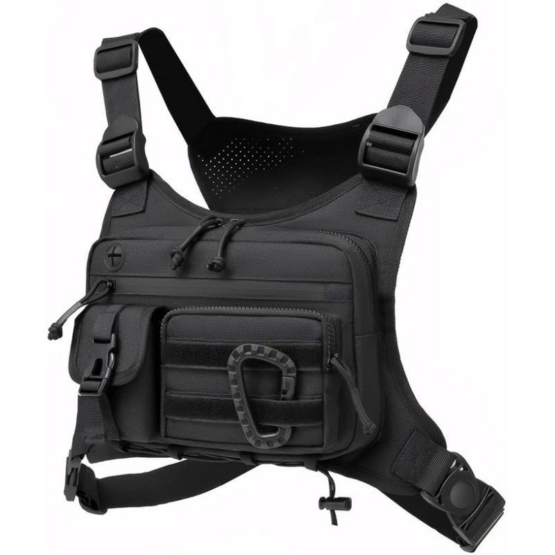 Cycling Gear Vest - Sac de poitrine tactique pour hommes,