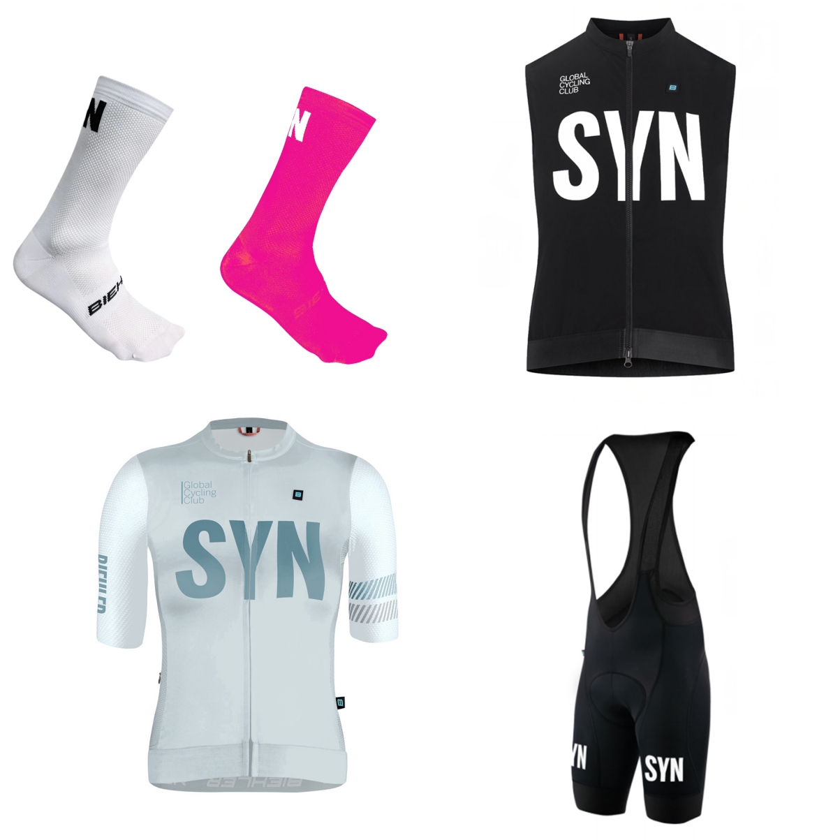Cycling Gear Girls - Maillot de cyclisme blanc à manches