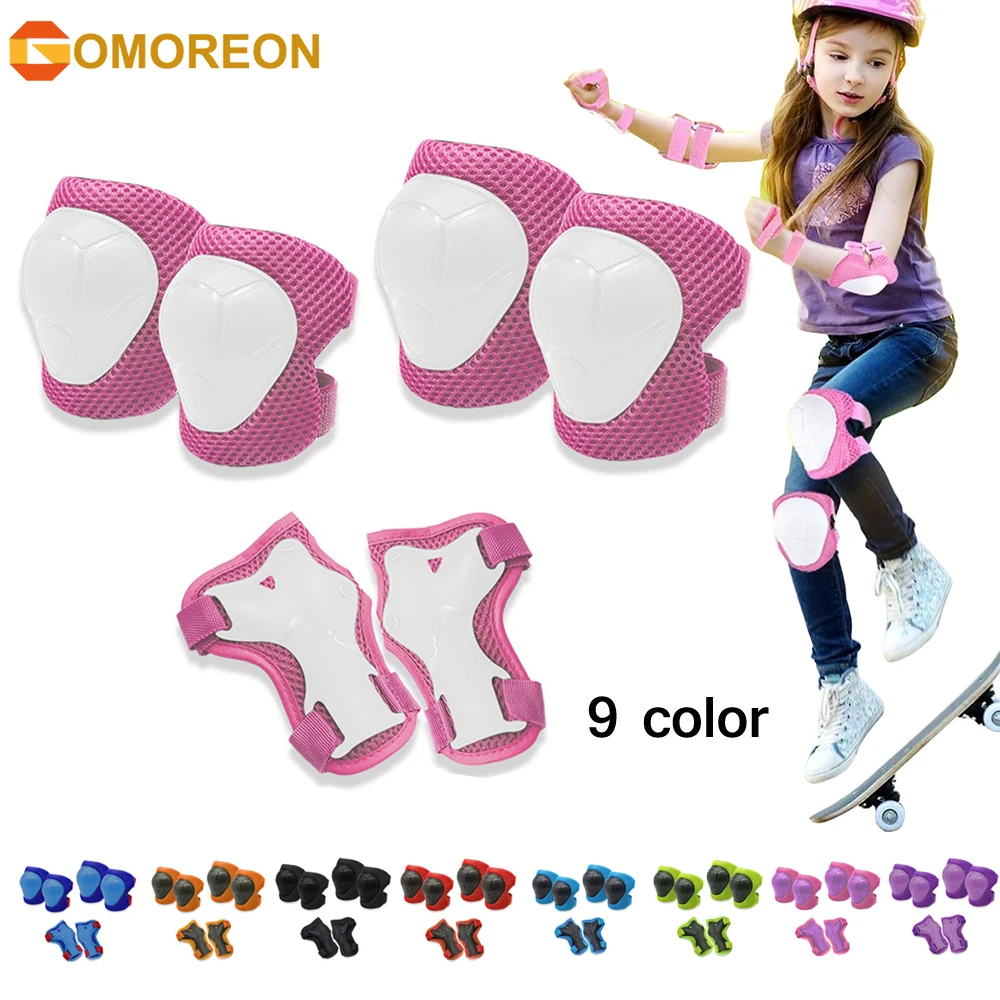 Cycling Gear Material - GOMOREON-Genouillères et coudières pour enfants, protège-poignets,