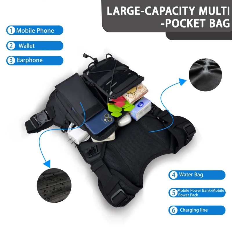 ​ Sac de poitrine tactique de  - Cycling Gear Vest avis et prix